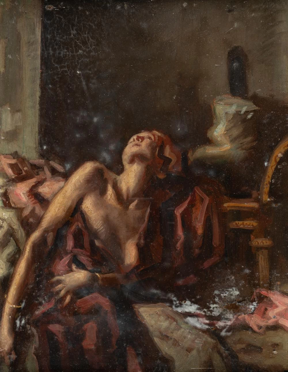Hugo von Habermann - interno con nudo femminile a riposo